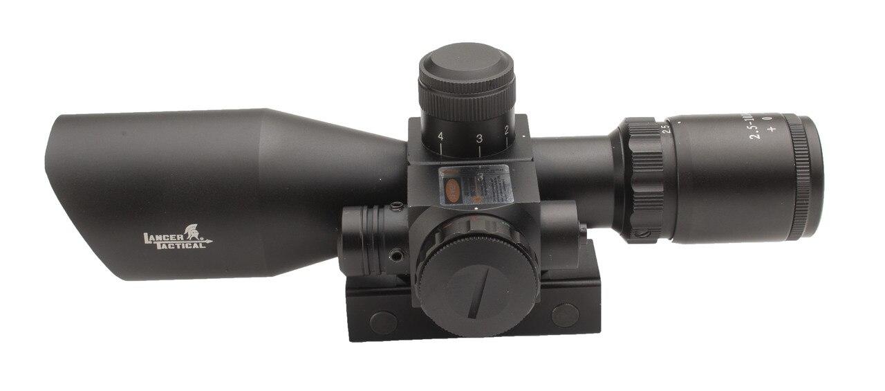 Lancer Tactical 2.5-10X Dual Color Illuminated Mil-Dot Crosshair Scope